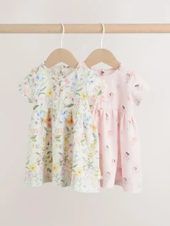 New Next Baby Short Sleeve Dress 2 Pack (0mths-3yrs) Pink Fairy