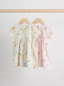 New Next Baby Short Sleeve Dress 2 Pack (0mths-3yrs) Pink Fairy