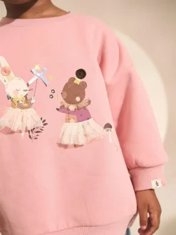 Discount Next Pink Fairy Characters Crew Neck Sweatshirt (3mths-7yrs)