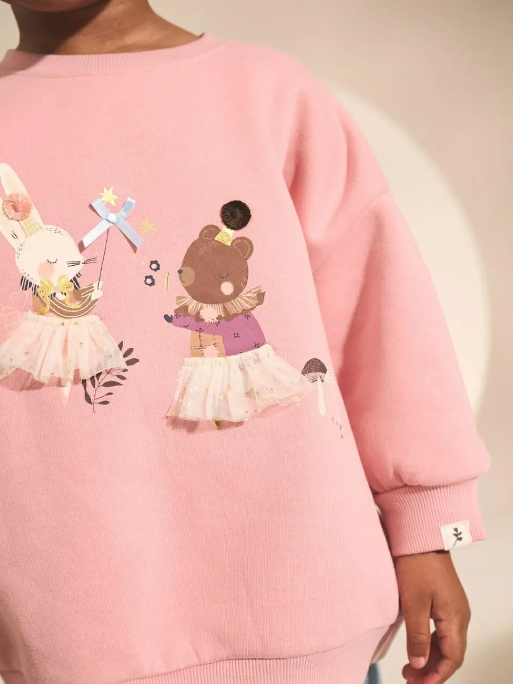 Discount Next Pink Fairy Characters Crew Neck Sweatshirt (3mths-7yrs)