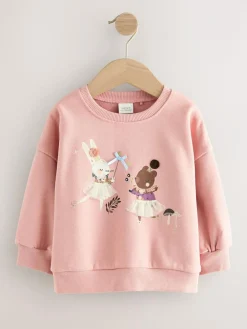 Discount Next Pink Fairy Characters Crew Neck Sweatshirt (3mths-7yrs)