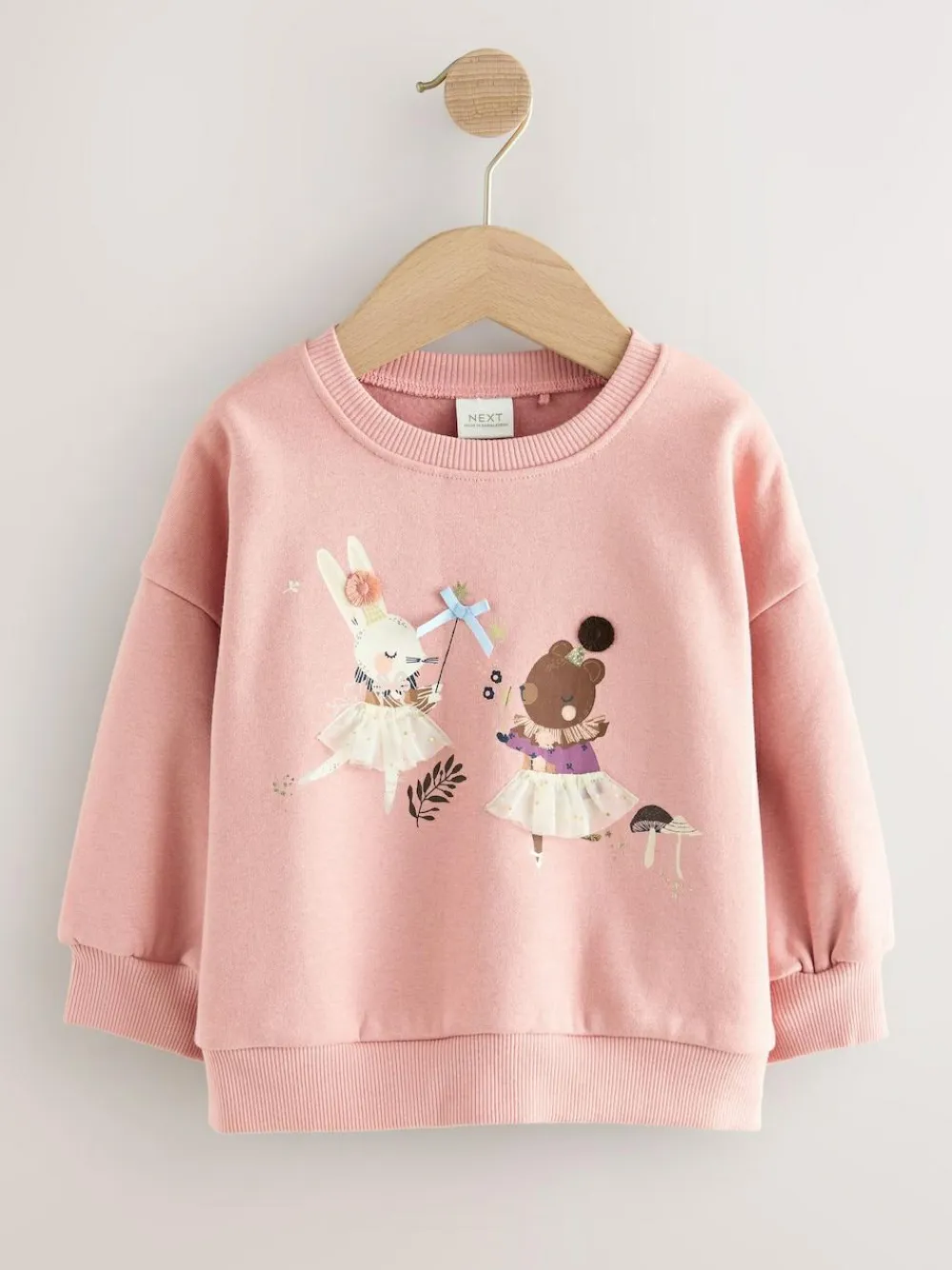 Discount Next Pink Fairy Characters Crew Neck Sweatshirt (3mths-7yrs)
