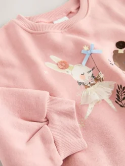 Discount Next Pink Fairy Characters Crew Neck Sweatshirt (3mths-7yrs)