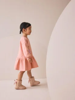 Next Pink Fairy Dropped Waist Sweat Dress (3mths-7yrs)^ Dresses|Occasionwear