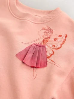 Next Pink Fairy Dropped Waist Sweat Dress (3mths-7yrs)^ Dresses|Occasionwear