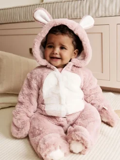 Discount Next Pink Faux Fur Baby Bunny Pramsuit (0mths-2yrs)