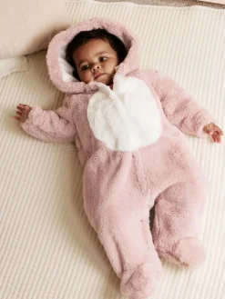 Discount Next Pink Faux Fur Baby Bunny Pramsuit (0mths-2yrs)