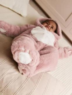 Discount Next Pink Faux Fur Baby Bunny Pramsuit (0mths-2yrs)