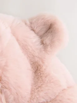 Next Pink Faux Fur Bear Baby Trapper Hat (0mths-2yrs)^ Newborn Accessories|Hats & Scratch Mitts