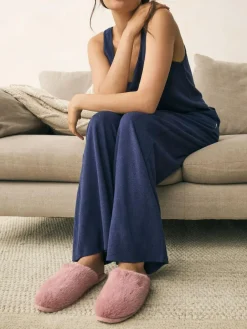 Clearance Next Faux Fur Mule Slippers Pink