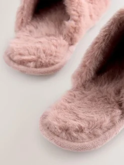 Clearance Next Faux Fur Mule Slippers Pink