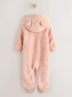 Next Pink Fleece Baby Pramsuit (0mths-2yrs)^ Baby Girls|Baby Girls