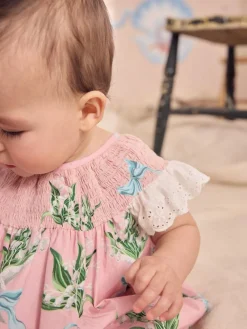 Next 100% Cotton Printed Baby Broderie Romper^ Rompers & Overalls