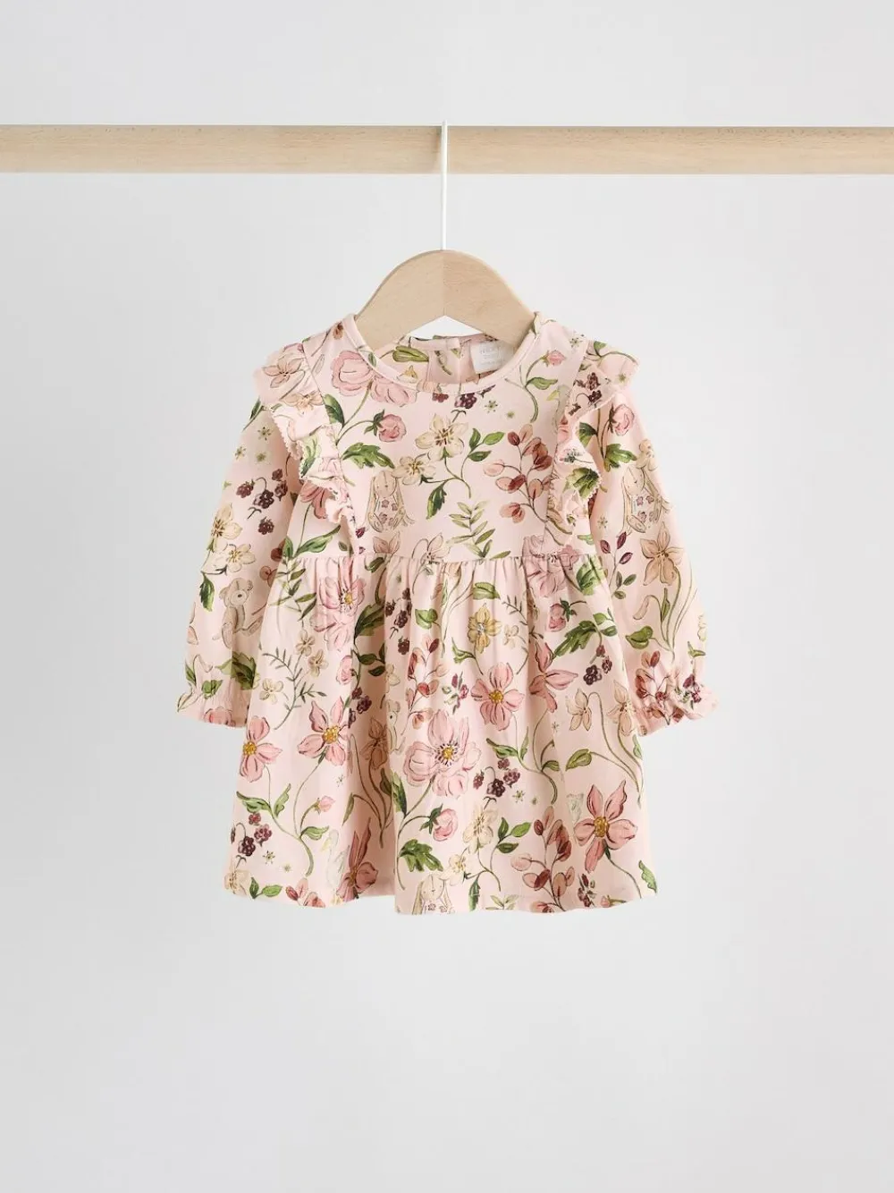 Best Next Baby Jersey Dresses 2 Pack (0mths-2yrs) Pink Floral/ Cream Ditsy