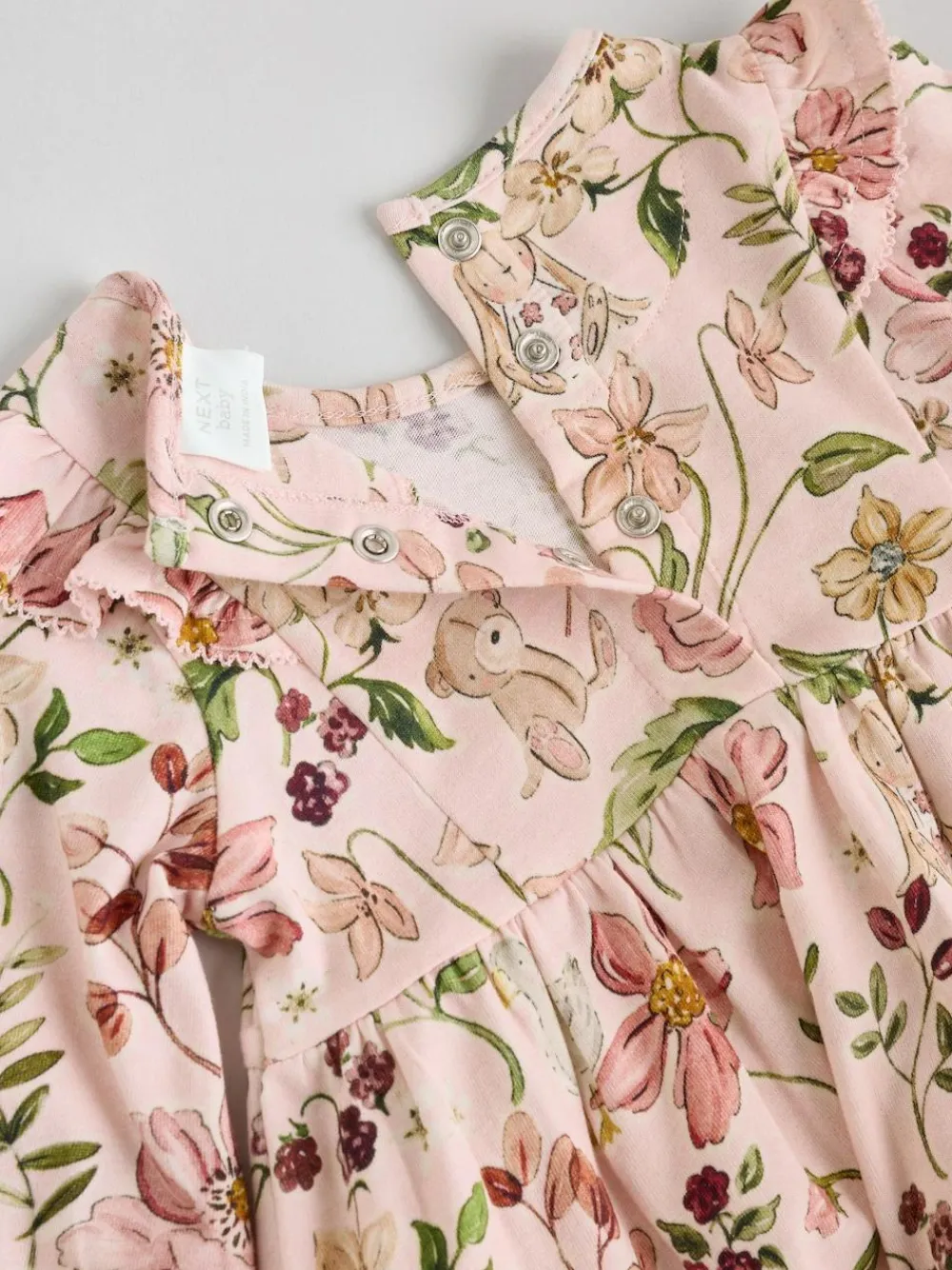 Best Next Baby Jersey Dresses 2 Pack (0mths-2yrs) Pink Floral/ Cream Ditsy