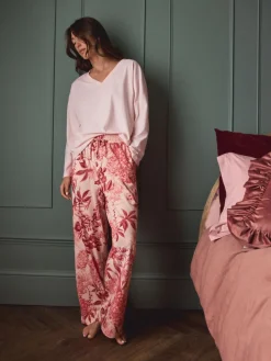 Next Pink Floral Kew Collection Long Sleeve Pyjamas^Women Nightwear|Pyjamas