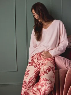 Next Pink Floral Kew Collection Long Sleeve Pyjamas^Women Nightwear|Pyjamas