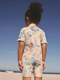 Next Pink Floral Print Sunsafe Swimsuit (3mths-10yrs)^ Swimwear|Swimwear