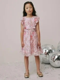 Next Pink Floral Ruffle Party Dress (3-16yrs)^ Dresses