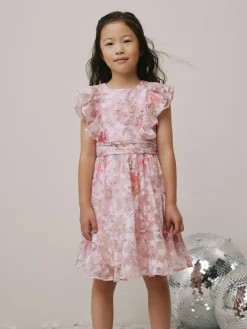 Next Pink Floral Ruffle Party Dress (3-16yrs)^ Dresses