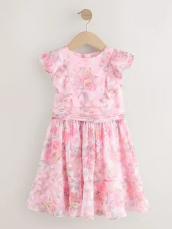 Next Pink Floral Ruffle Party Dress (3-16yrs)^ Dresses