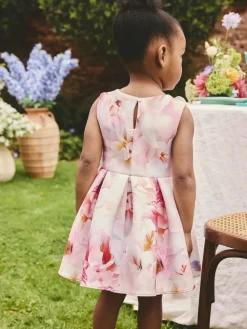 Clearance Next Scuba Occasion Dress (3mths-7yrs) Pink Floral