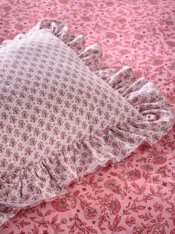 Discount Next Pink Floral Star Supersoft 100% Brushed Cotton Frill Duvet Cover and Pillowcase Set