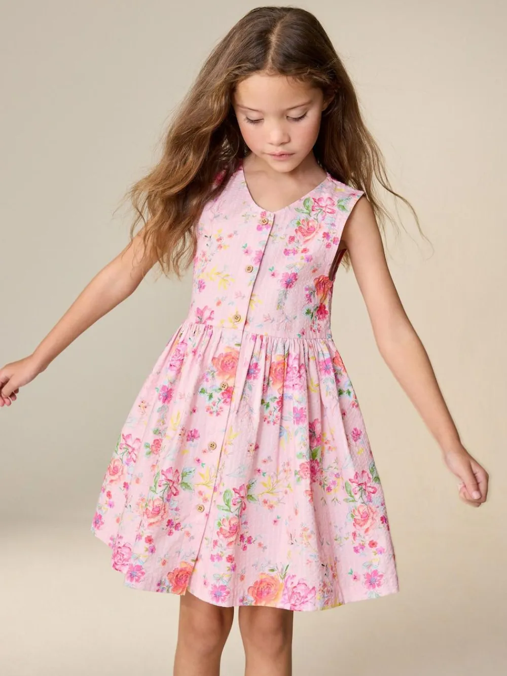 Next Stripe Short Sleeve Button Through Dress (3-16yrs)^ Dresses