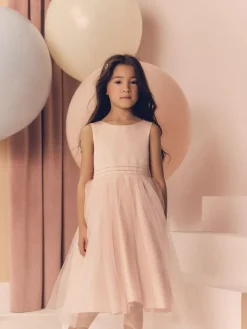 Online Next Flower Girl Bow Dress (3mths-16yrs) Pink