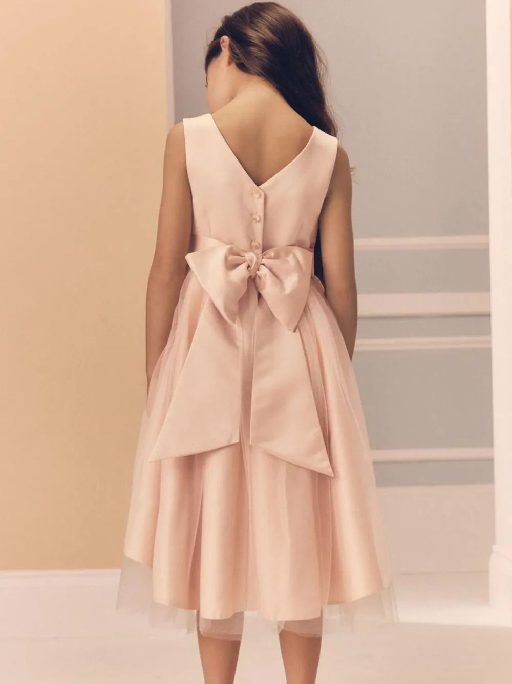 Online Next Flower Girl Bow Dress (3mths-16yrs) Pink