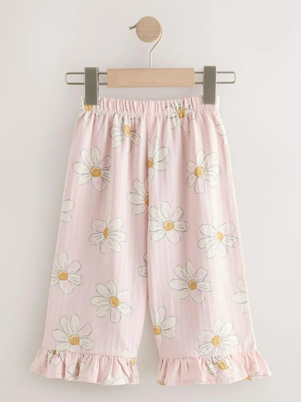 Next Pink Flower Wide Leg Frill Trousers (3mths-7yrs)^ Pants & Leggings|Pants & Leggings