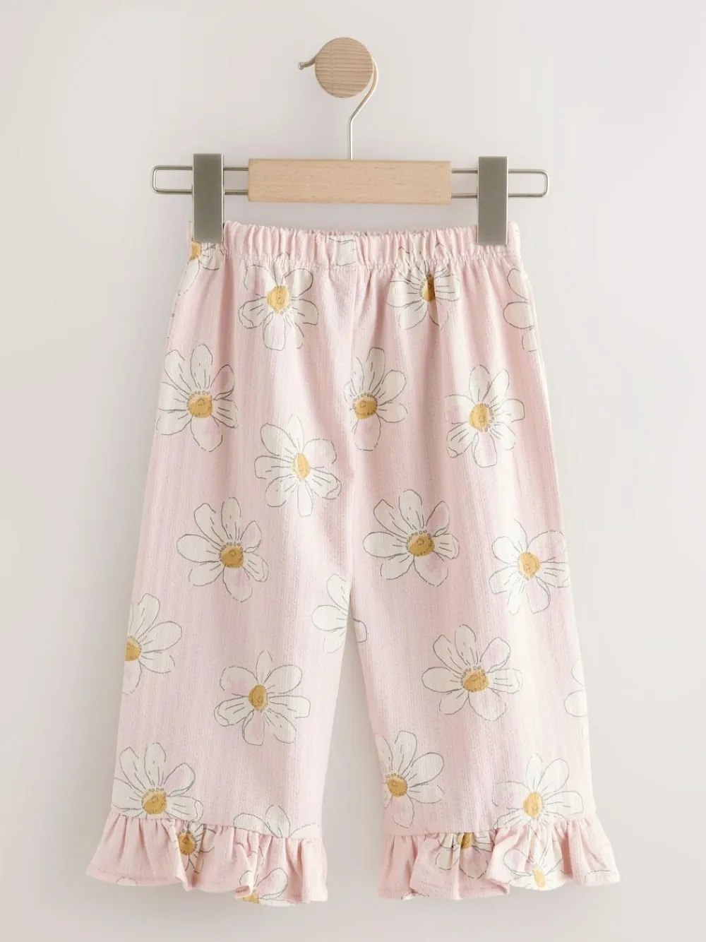 Next Pink Flower Wide Leg Frill Trousers (3mths-7yrs)^ Pants & Leggings|Pants & Leggings