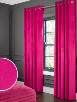 Hot Next Pink Fuchsia Matte Velvet Blackout/Thermal Curtains