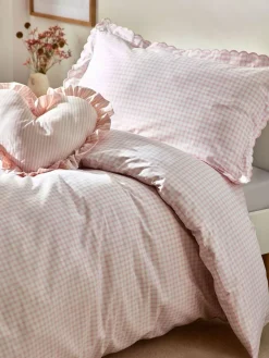 Next Pink Gingham Printed Bedding Duvet Cover and Pillowcase Set^ Childrens Bedding|Bedsets & Duvet Covers