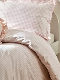 Next Pink Gingham Printed Bedding Duvet Cover and Pillowcase Set^ Childrens Bedding|Bedsets & Duvet Covers