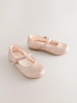 Online Next Pink Glitter Standard Fit (F) Flower Girl Occasion Mary Jane Shoes