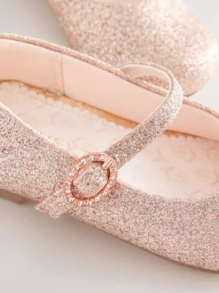 Online Next Pink Glitter Standard Fit (F) Flower Girl Occasion Mary Jane Shoes