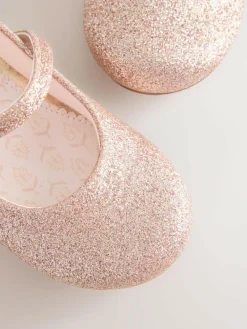 Online Next Pink Glitter Standard Fit (F) Flower Girl Occasion Mary Jane Shoes