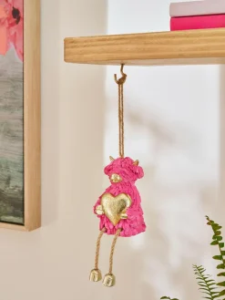 Hot Next Pink Hamish The Highland Cow Heart Hanging Decoration
