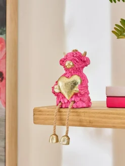 Hot Next Pink Hamish The Highland Cow Heart Hanging Decoration