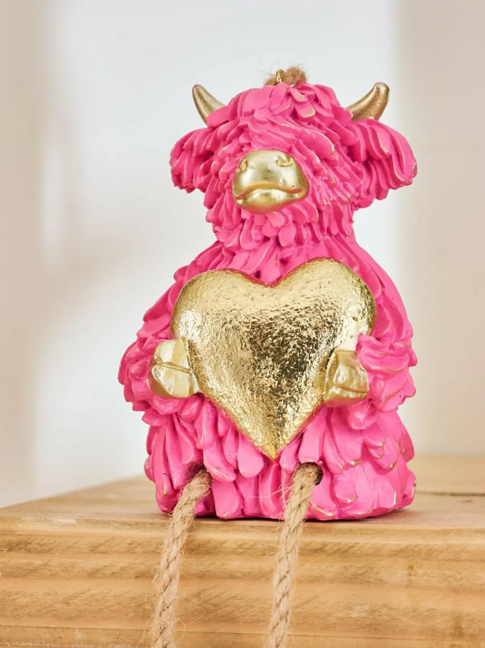 Hot Next Pink Hamish The Highland Cow Heart Hanging Decoration