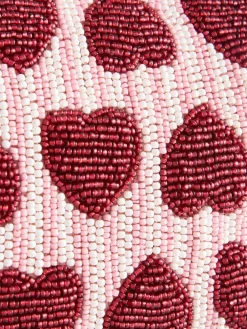 Hot Next Pink Heart Beaded Shoulder Bag