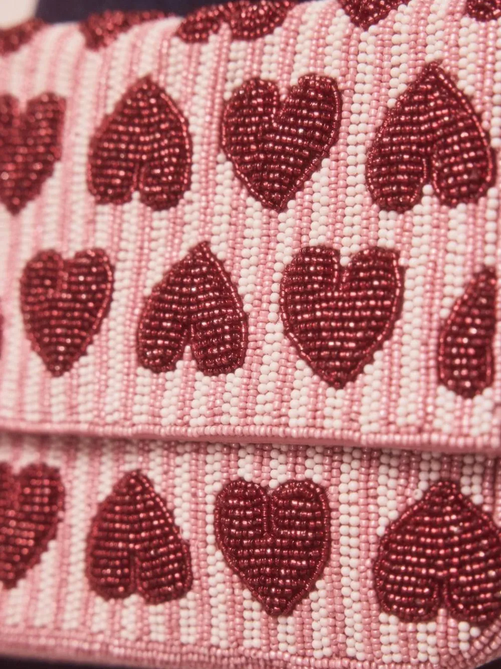 Hot Next Pink Heart Beaded Shoulder Bag
