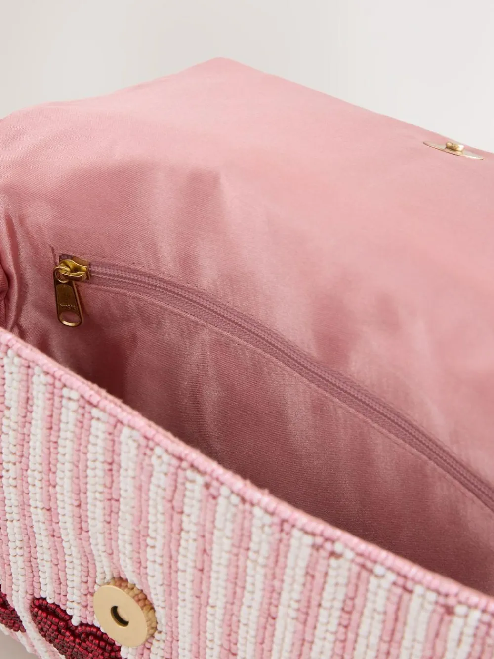 Hot Next Pink Heart Beaded Shoulder Bag