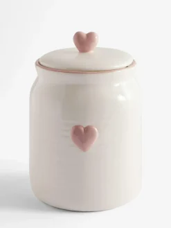 Next Pink Heart Biscuit Jar^ Storage & Organisation