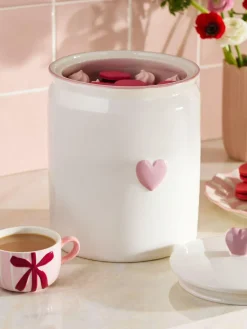 Hot Next Pink Heart Ceramic Bread Bin