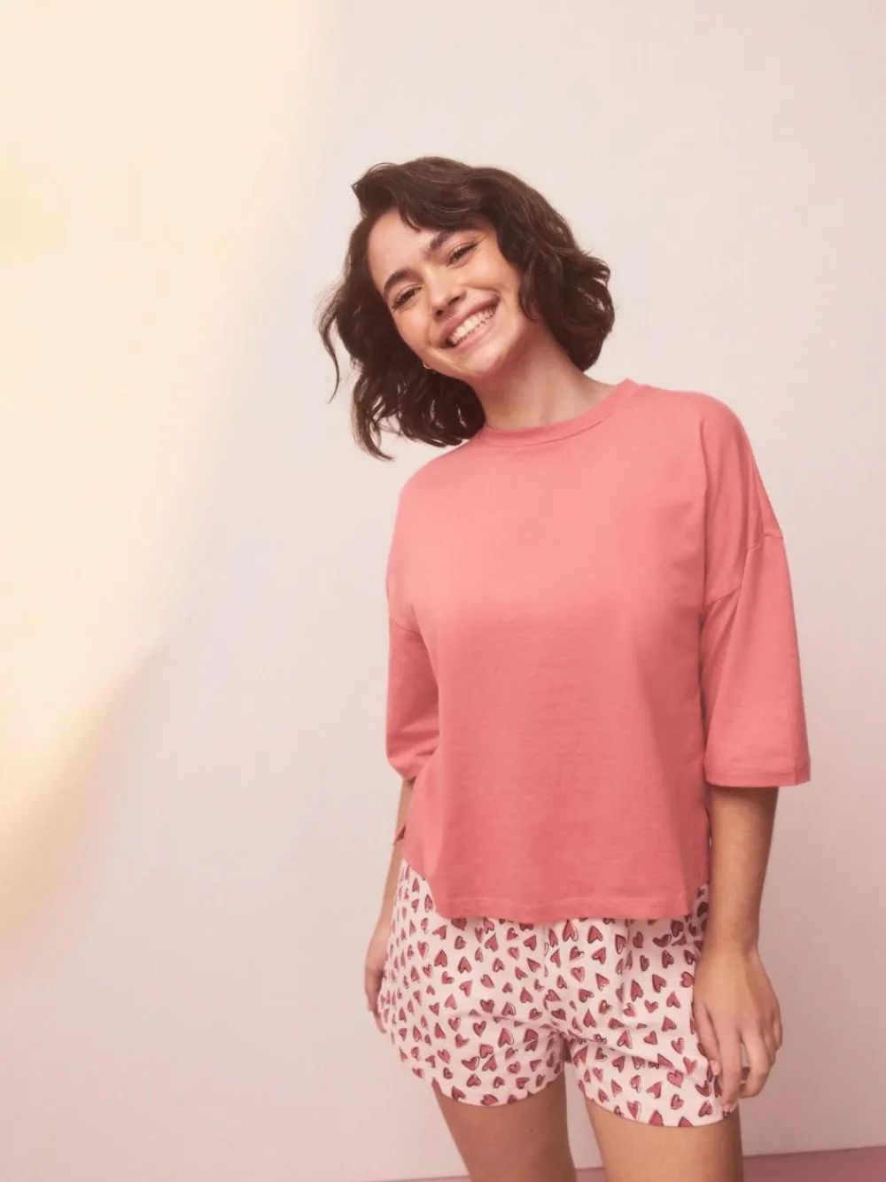 Discount Next Cotton Short Set Pyjamas Pink Heart