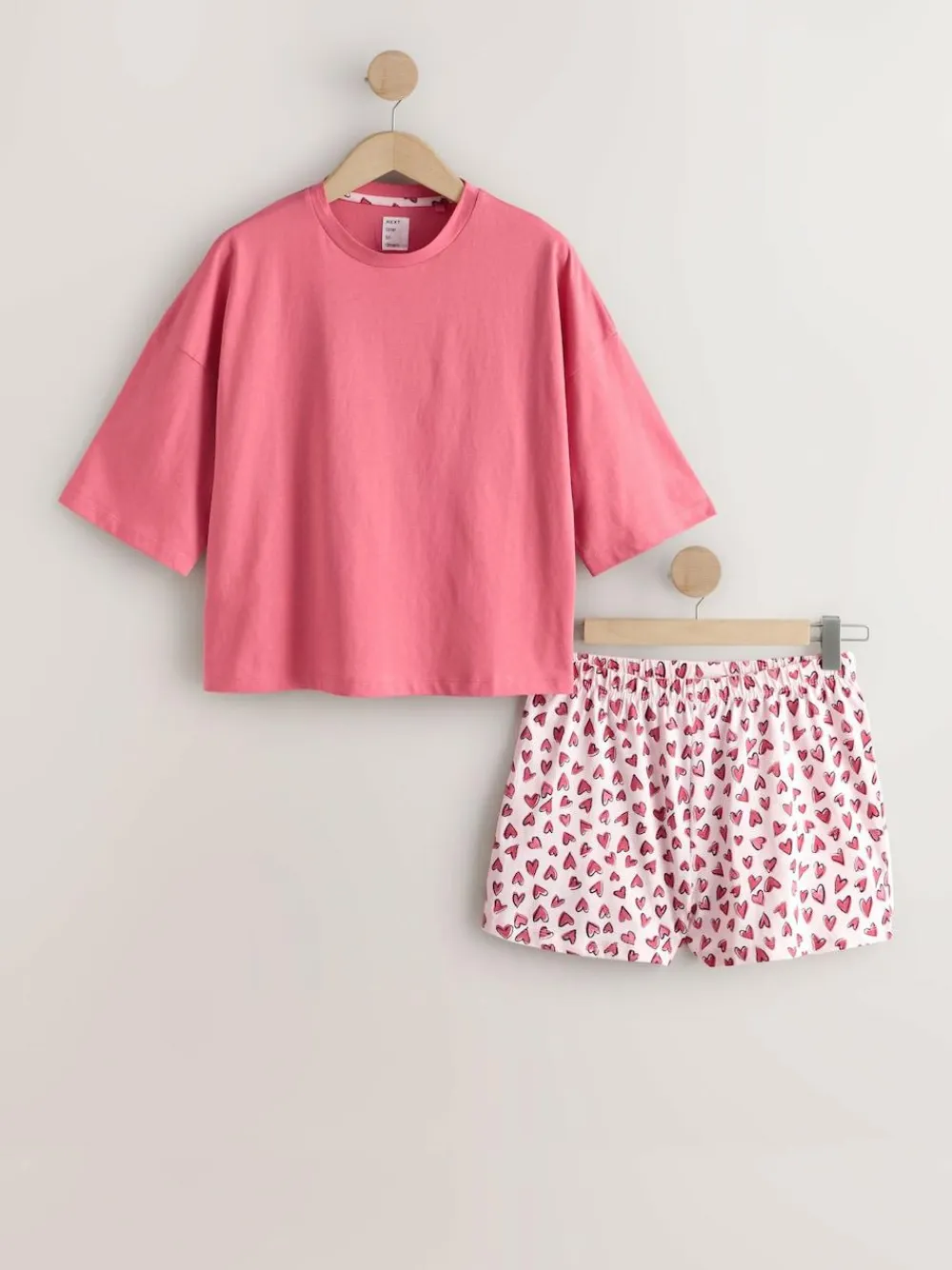 Discount Next Cotton Short Set Pyjamas Pink Heart