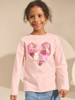Next Long Sleeve Sequin Top (3-16yrs)^ Tops|T-Shirts