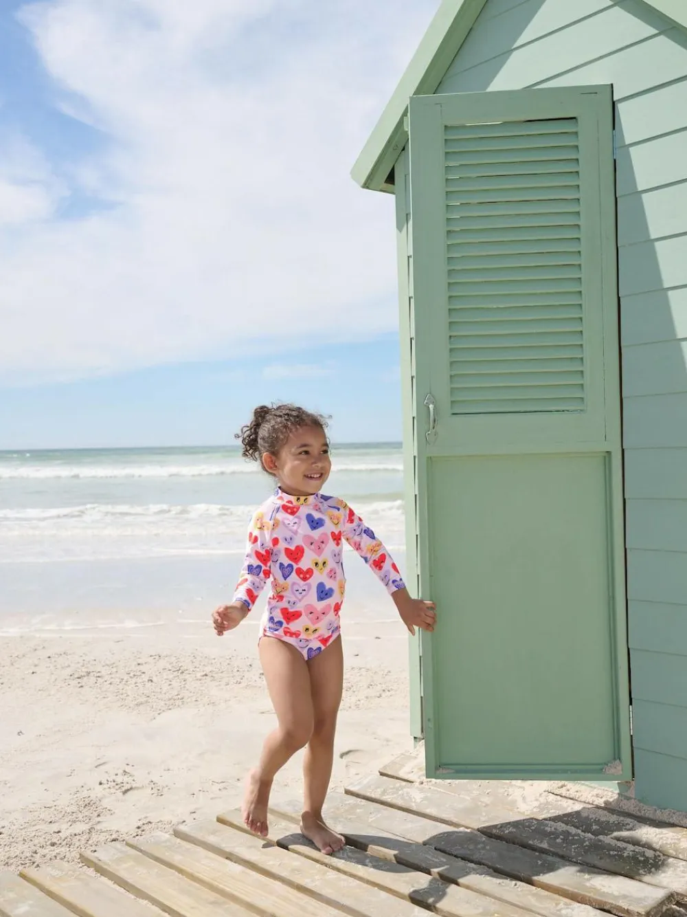 Hot Next Long Sleeve Sunsafe Swim Set (3mths-7yrs) Pink Heart